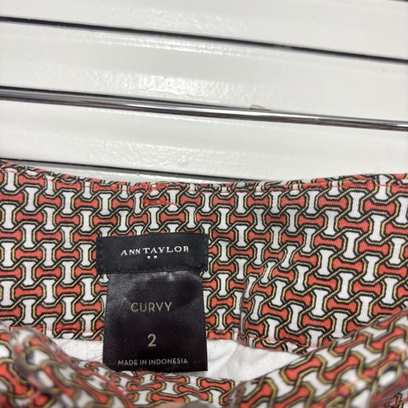 Ann Taylor Womens Stretch Cotton Orange (Multi-Colored) Curvy Capri Pants Size 2 - Picture 5 of 7